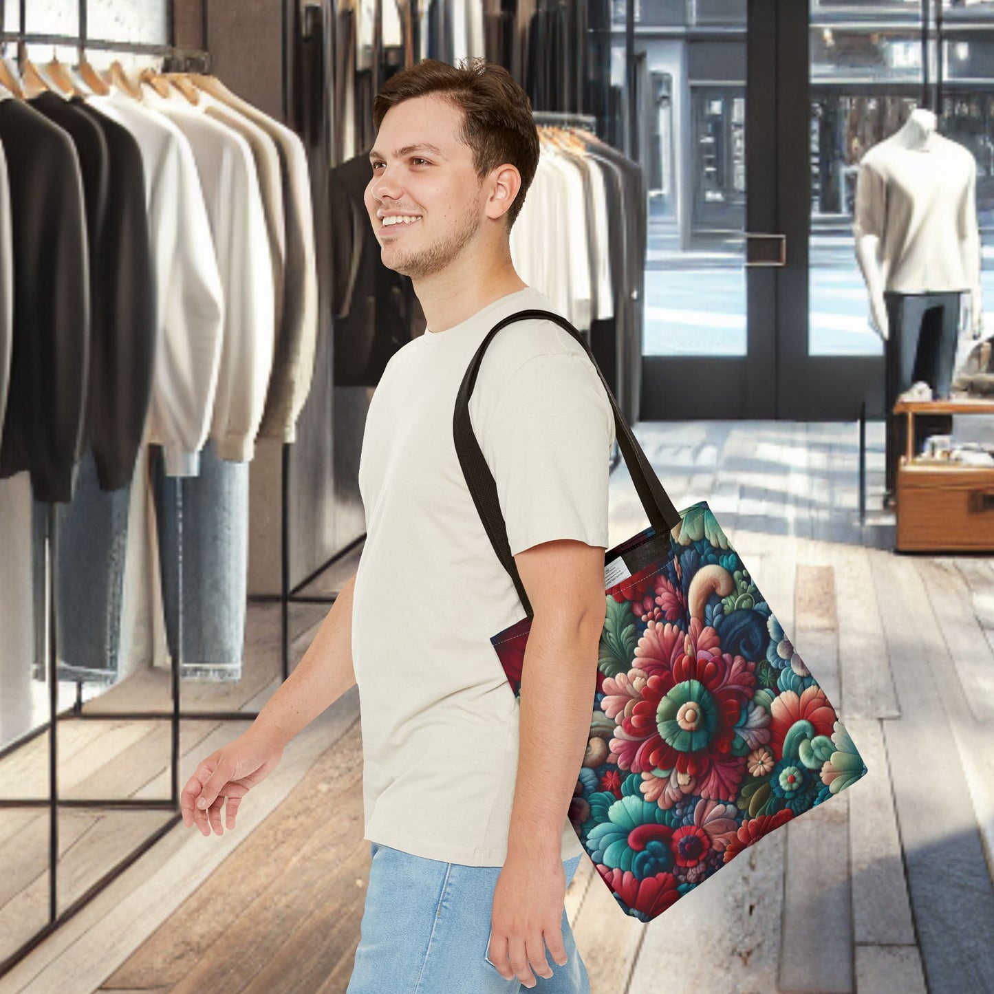 Beautiful Flower Tote Bag — Floral All-Over Print Tote