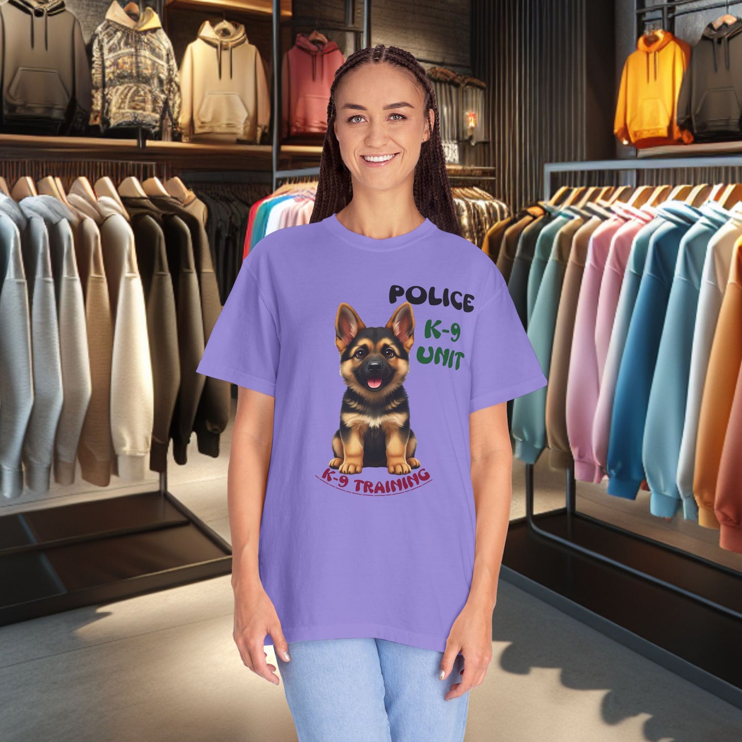 K-9 Training German Shepherd Puppy Tee — Garment-Dyed T-Shirt