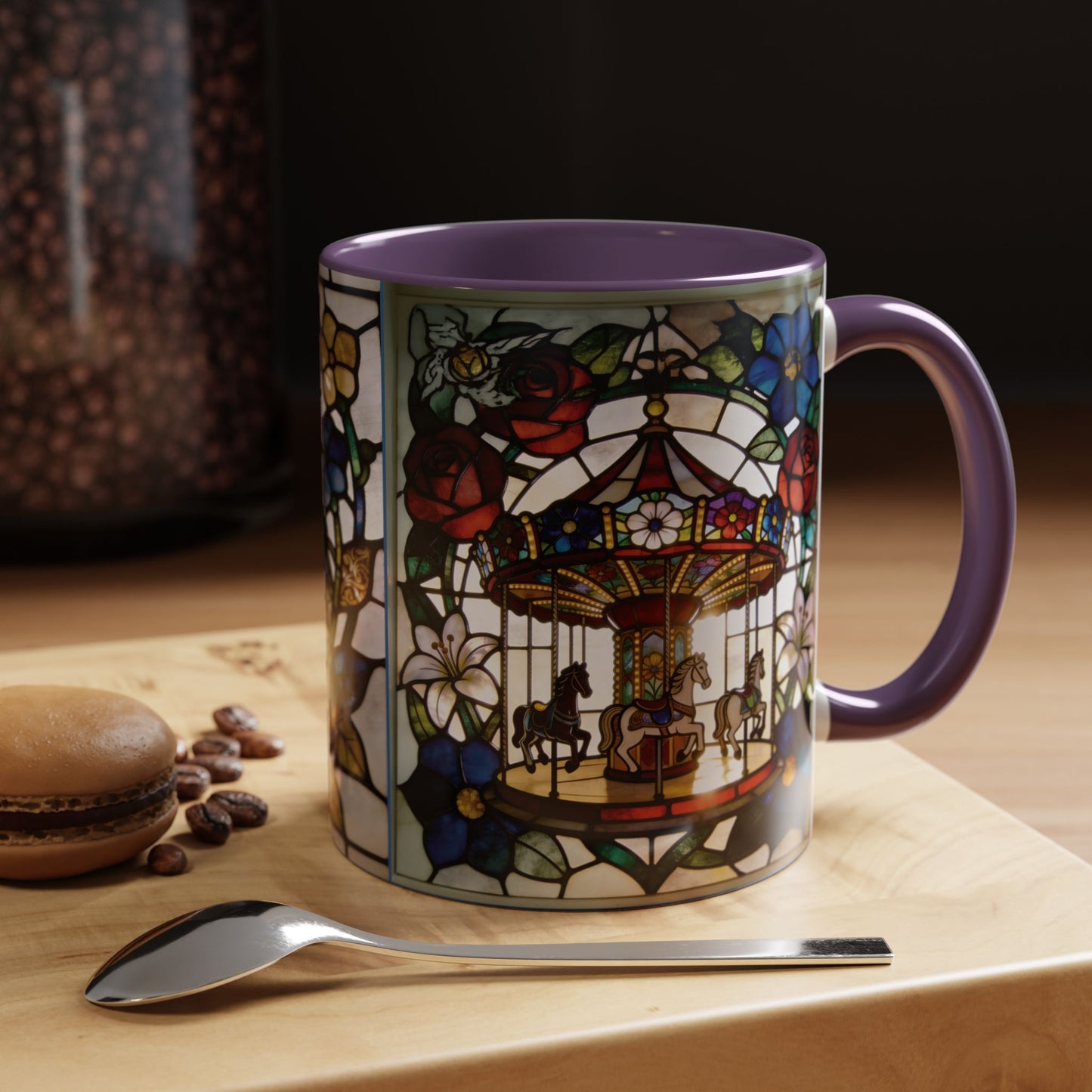 Stained Glass Carousel Accent Coffee Mug (11/15oz)