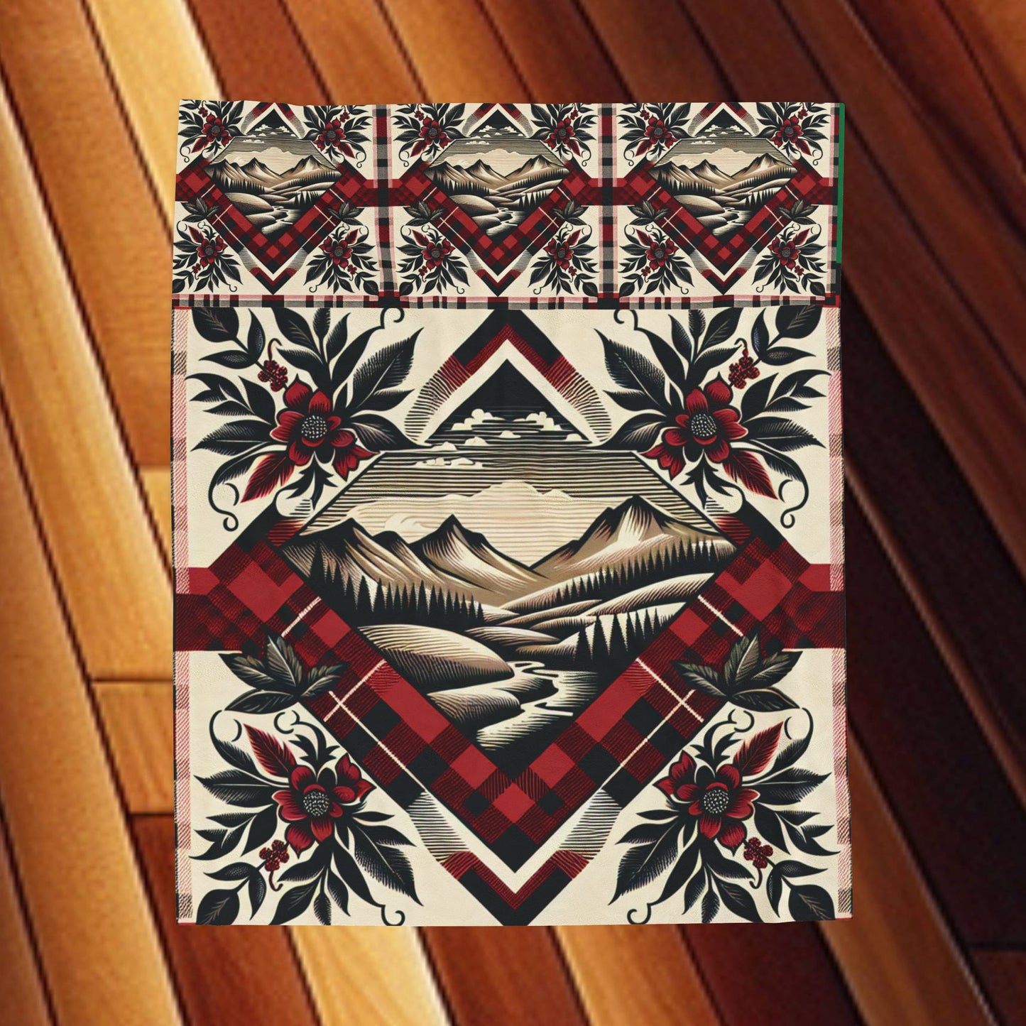 Mountain Getaway Velveteen Plush Blanket — Cozy Mountain Throw