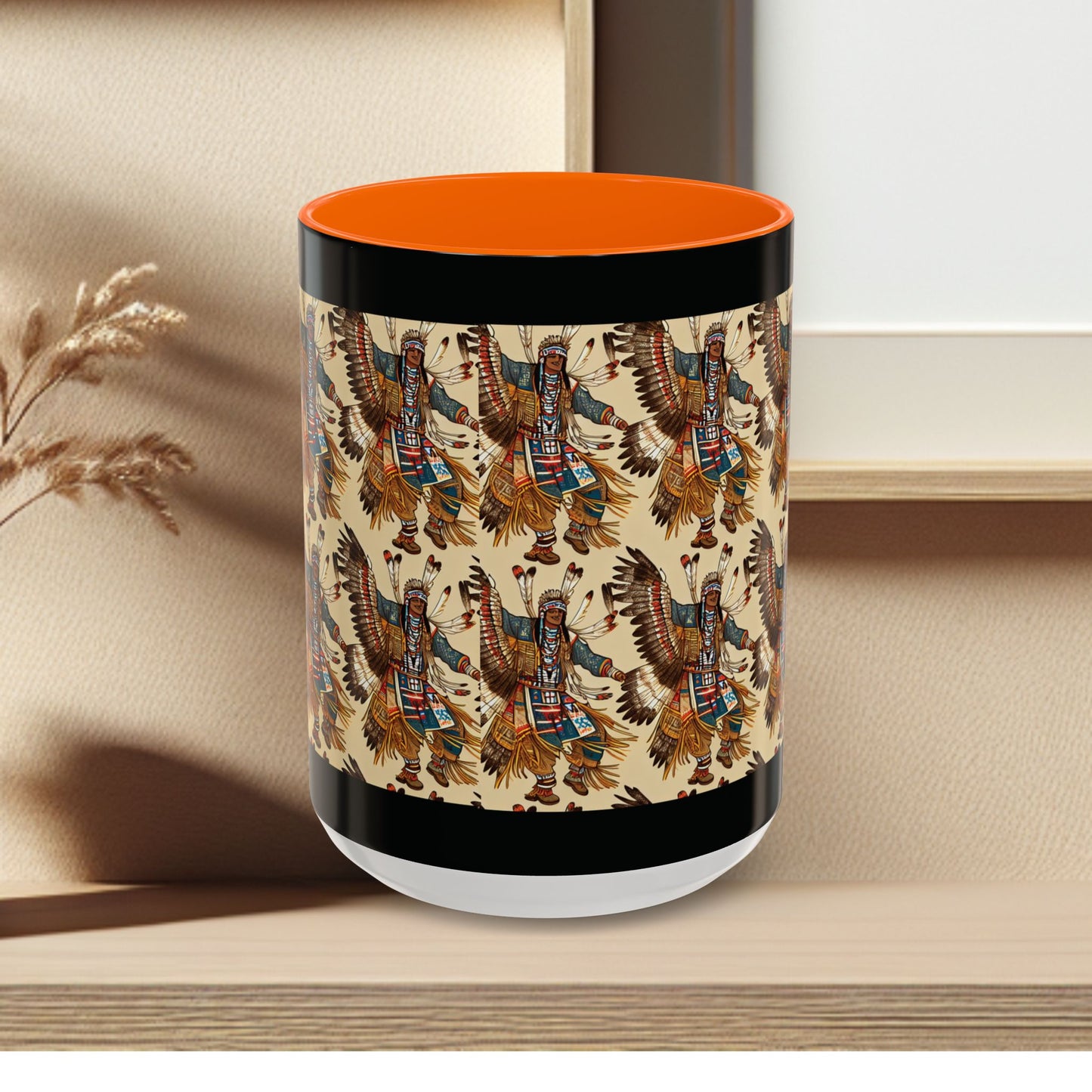 Mug- American Native Dancers Accent Coffee Mug (11, 15oz)