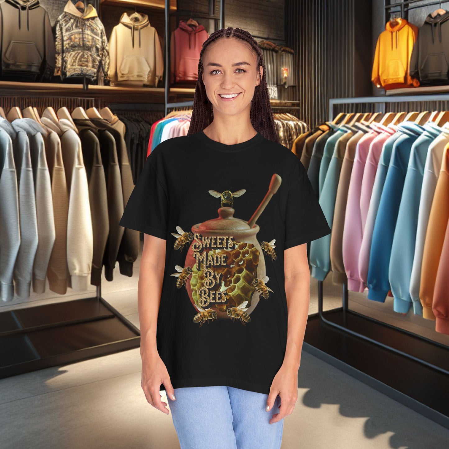 Honey Bees Graphic T-Shirt — “Sweets Made By Bees” / Oh Honey Honey Design