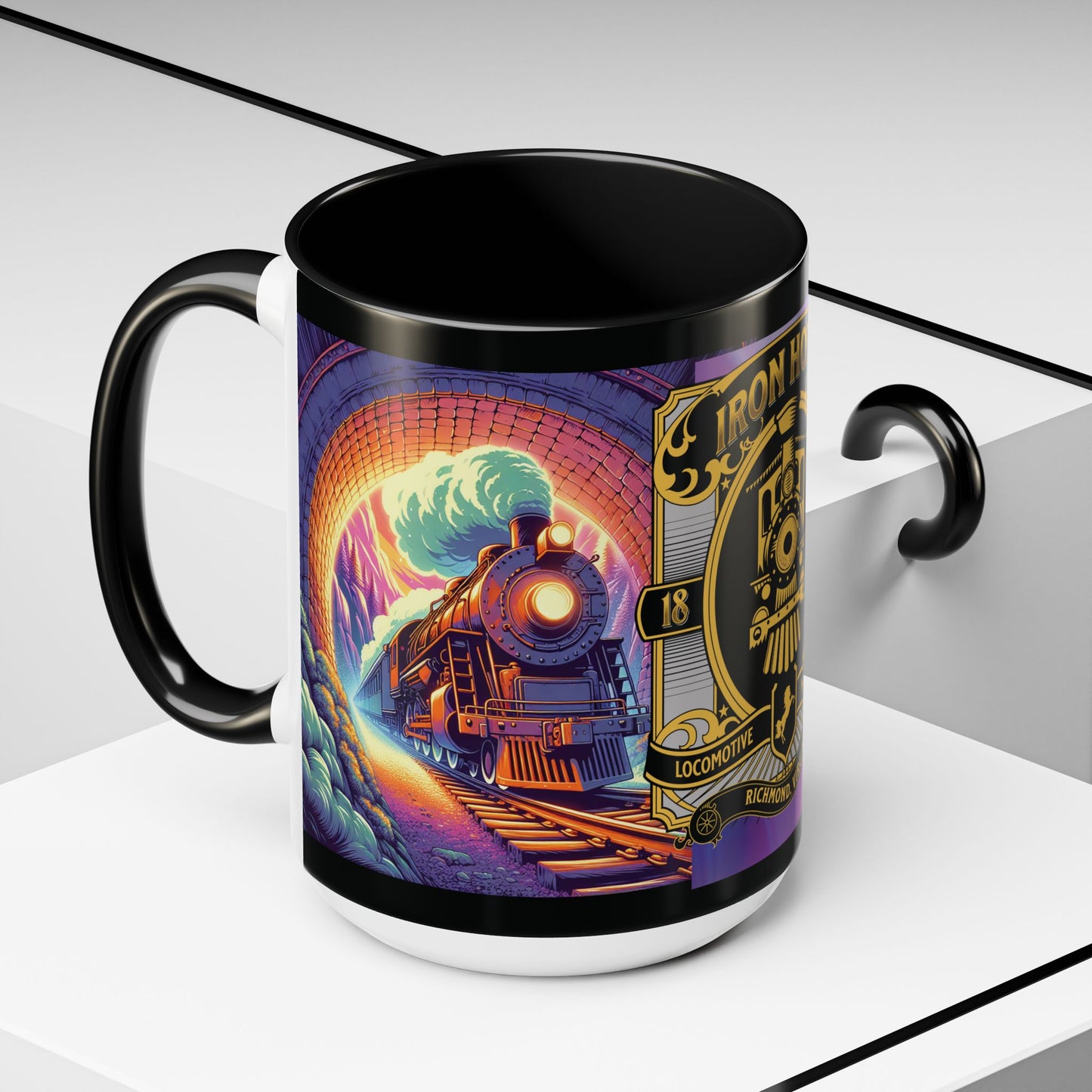 Mug- Steam engine Iron Horse- Accent Coffee Mug (15oz)