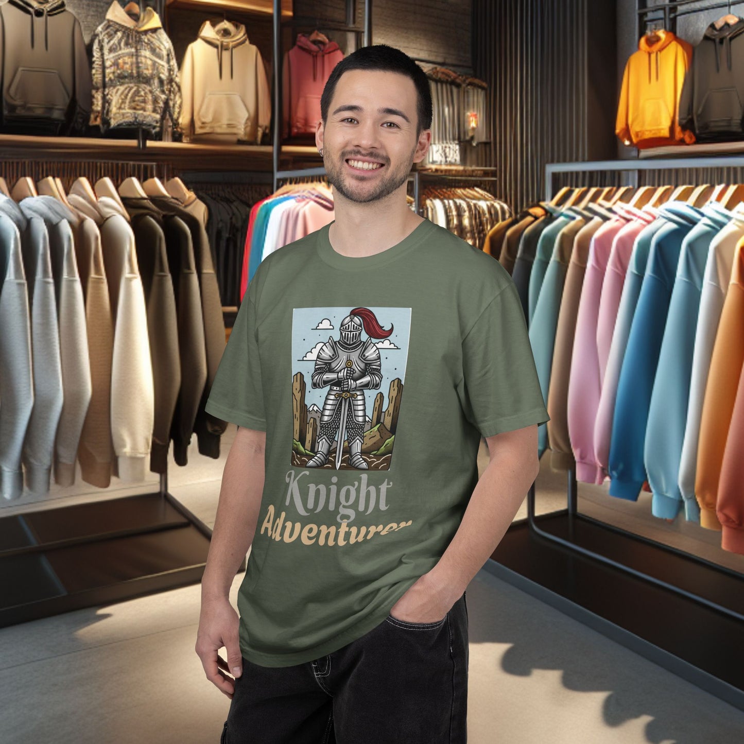 Knight Adventurer Tee — Mideval SR. Knight with Armor and Sward Graphic T-Shirt