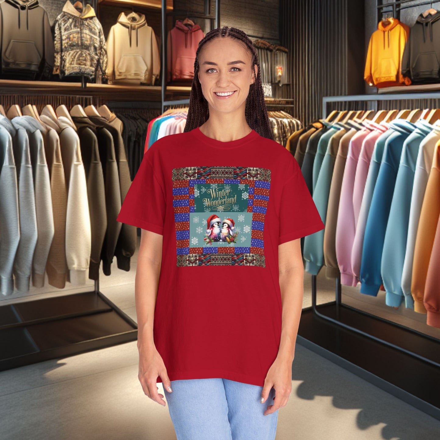 Vintage Winter Wonderland Penguins in Love T-shirt