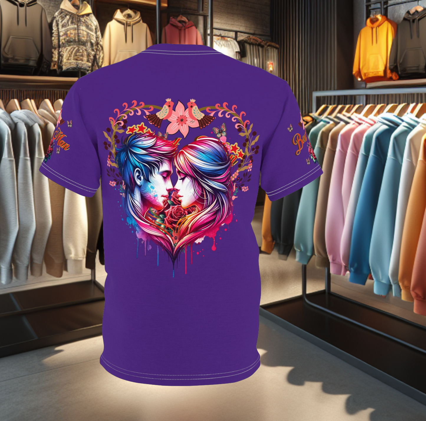 Personalized Best Man mens Graphic Cut & Sew Purple Tee - Bridal Party