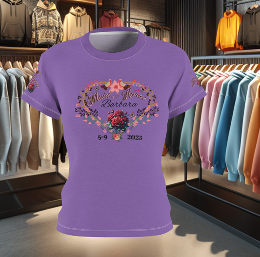 Maid of Honor Tee - Women's Cut & Sew Graphic Purple T-Shirt