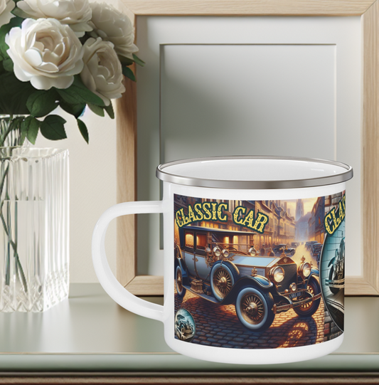 Classic Car Enamel Mug