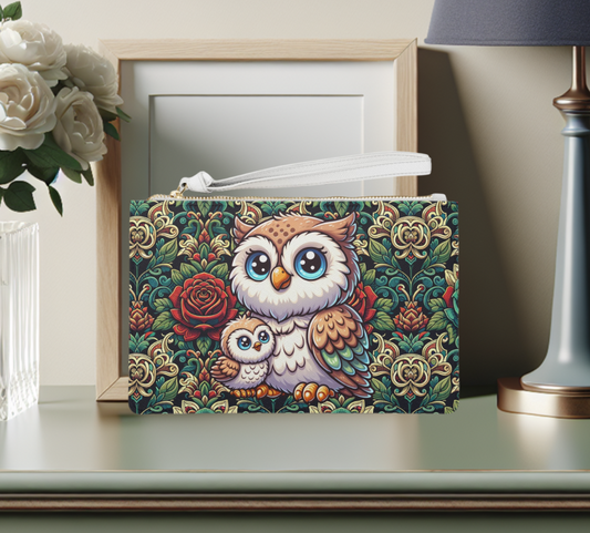 Owl Floral Clutch Bag
