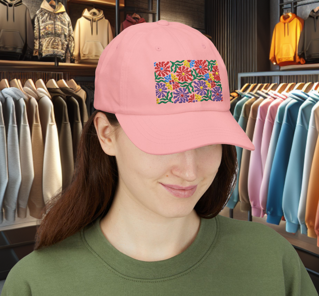 Floral Dad Cap - Colorful Embroidered Flower Hat for Mother's Day