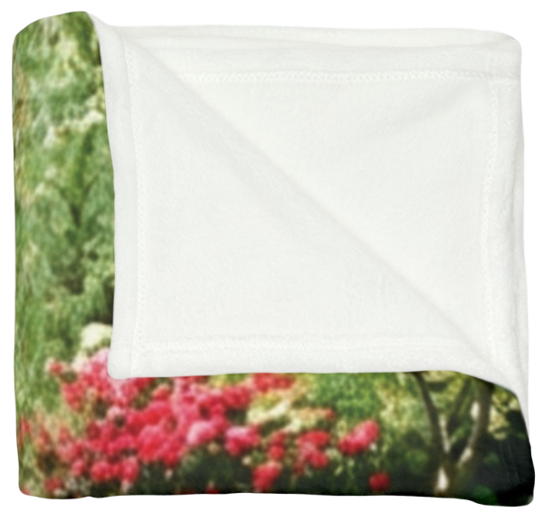 Japanese Garden Koi Pond Blanket – Floral Tranquility Throw