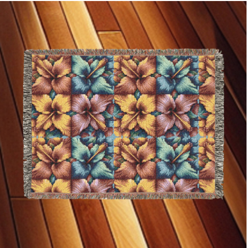 Vibrant Floral Woven Blanket