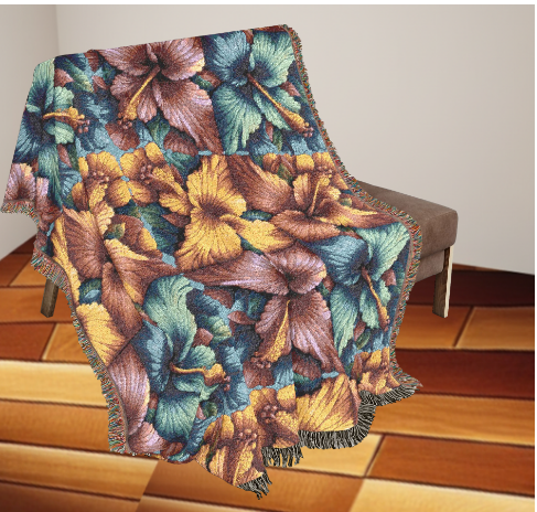 Vibrant Floral Woven Blanket