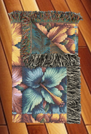 Vibrant Floral Woven Blanket