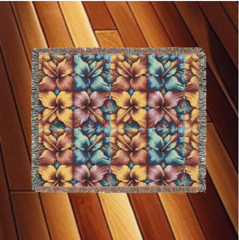 Vibrant Floral Woven Blanket
