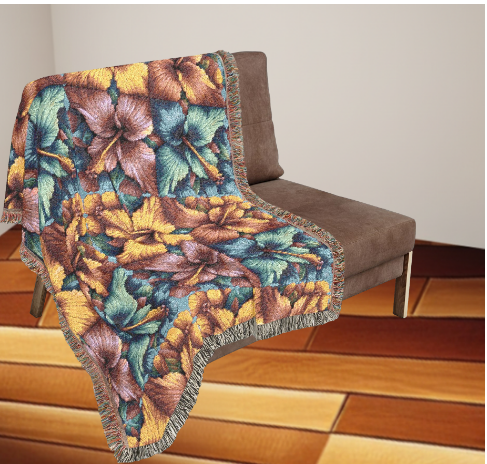 Vibrant Floral Woven Blanket