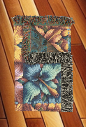 Vibrant Floral Woven Blanket