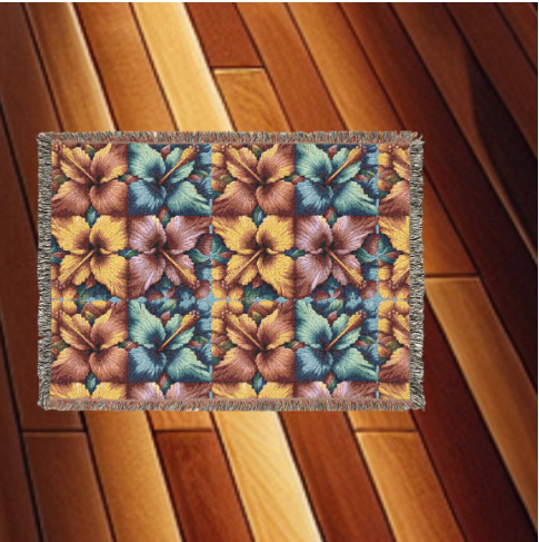 Vibrant Floral Woven Blanket