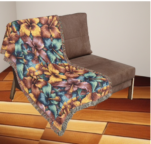 Vibrant Floral Woven Blanket