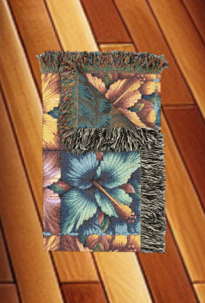 Vibrant Floral Woven Blanket