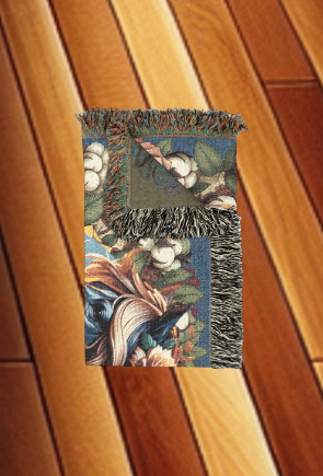 Sunset Stallion Woven Blanket – Floral Horse Tapestry Throw