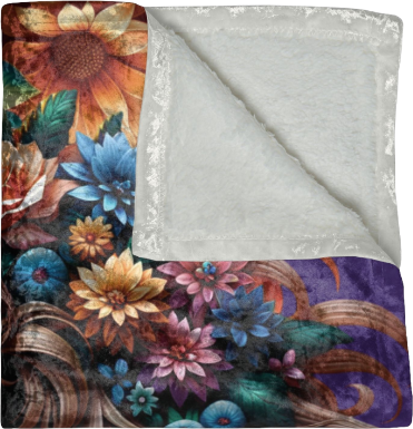 Horse Floral Sunset--Crushed Velvet Blanket — Throw