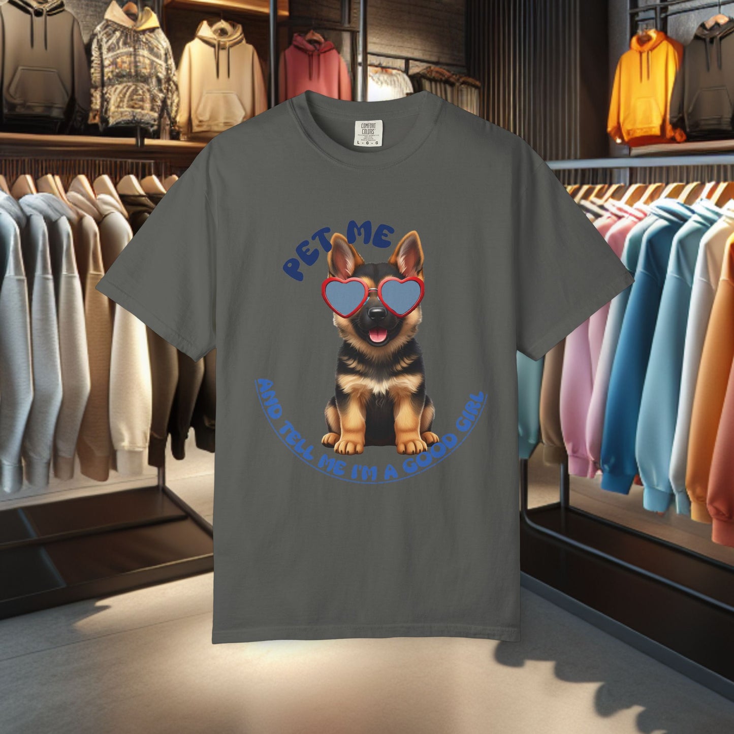 Copy of German Sheperd Puppy Tee — "Pet Me" Dyed T-Shirt