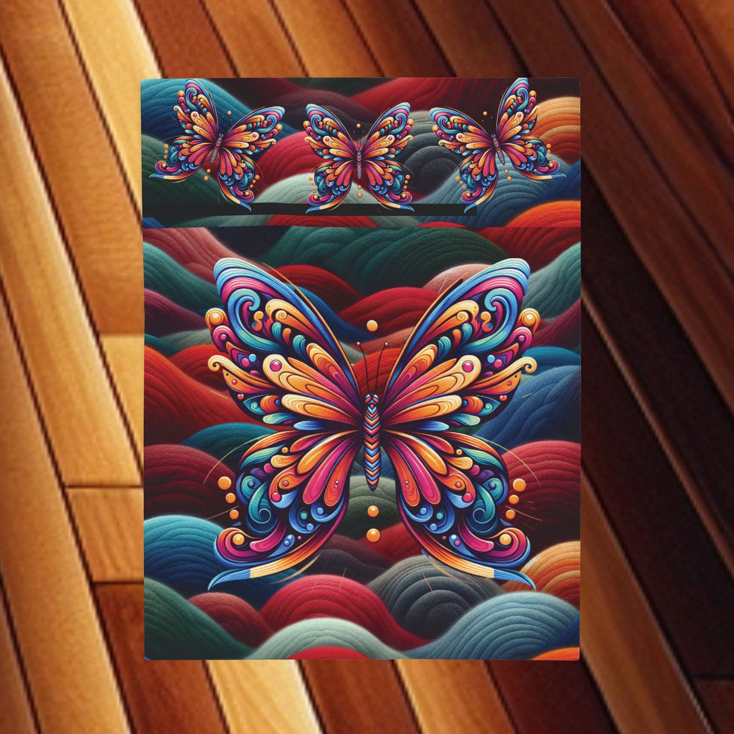 Wonderful Colors Butterfly Velveteen Plush Blanket – Cozy Colorful Butterfly Throw
