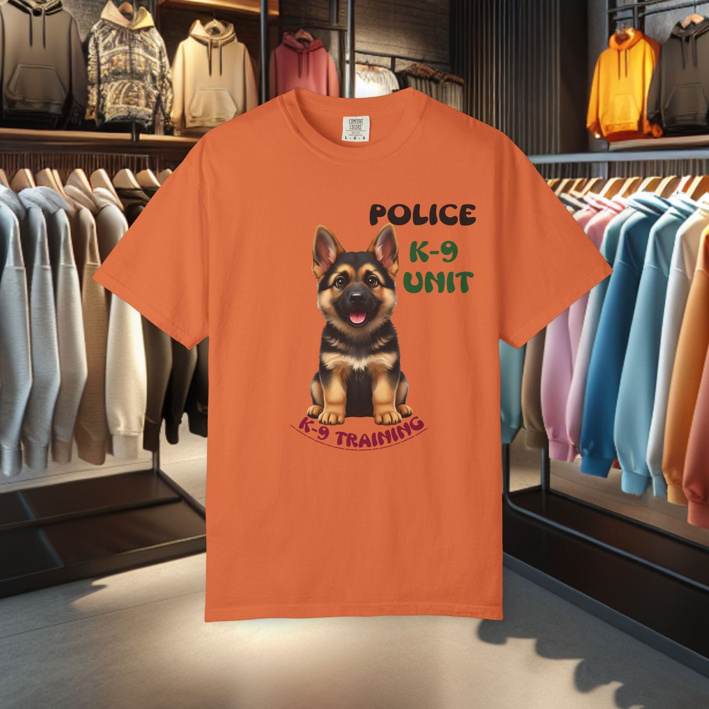 K-9 Training German Shepherd Puppy Tee — Garment-Dyed T-Shirt