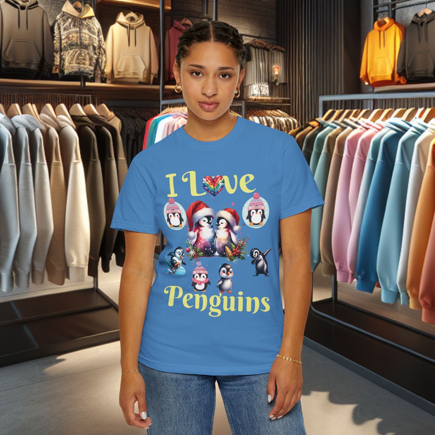 I Love Penguins T-shirt - Holidays Festive Top