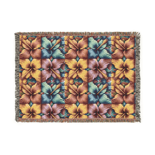 Vibrant Floral Woven Blanket