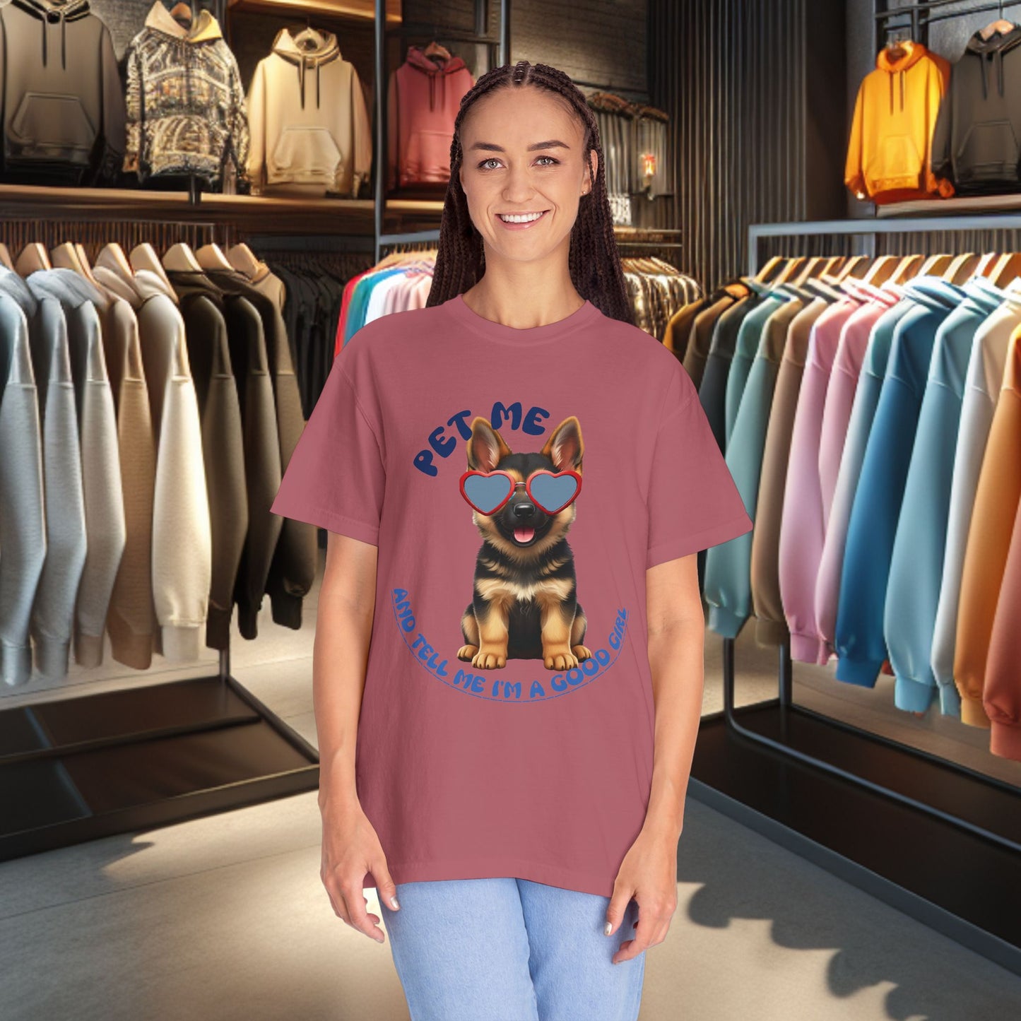 Copy of German Sheperd Puppy Tee — "Pet Me" Dyed T-Shirt