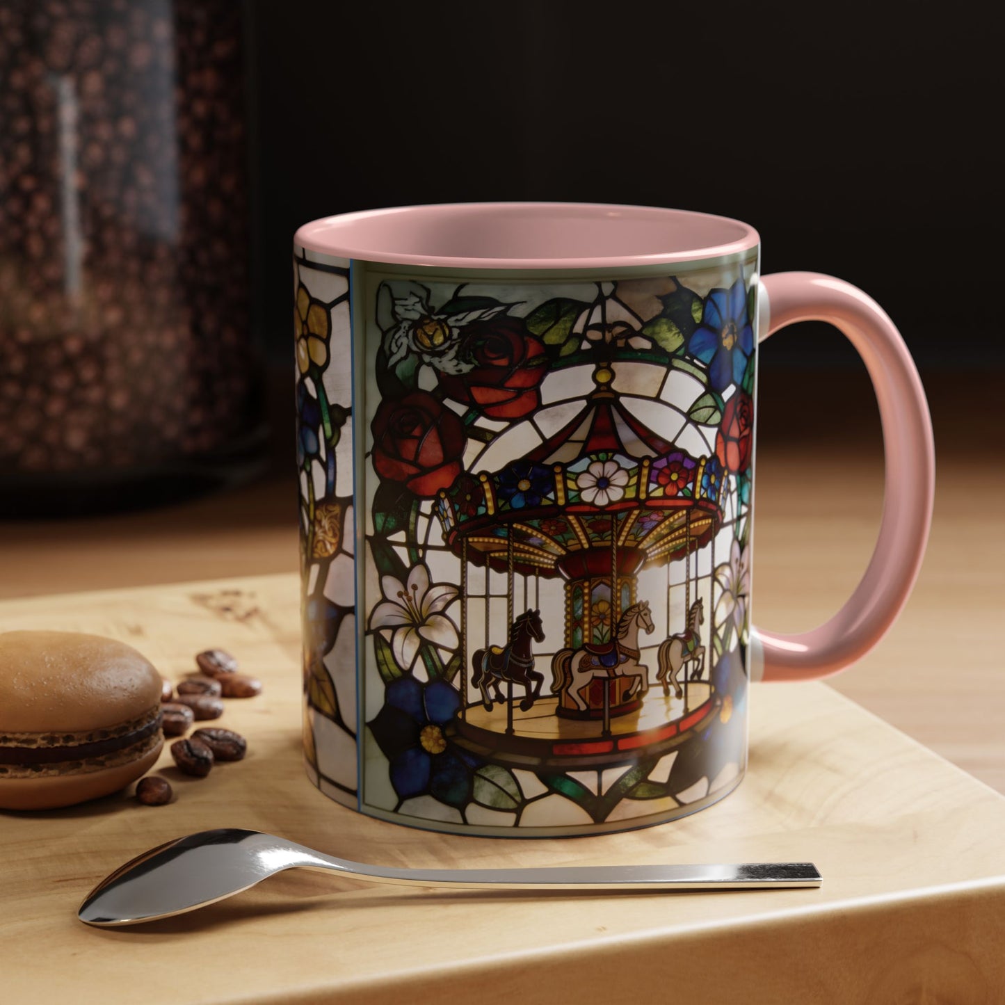 Stained Glass Carousel Accent Coffee Mug (11/15oz)