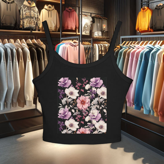 Floral Tank Top - Women's Spaghetti Strap