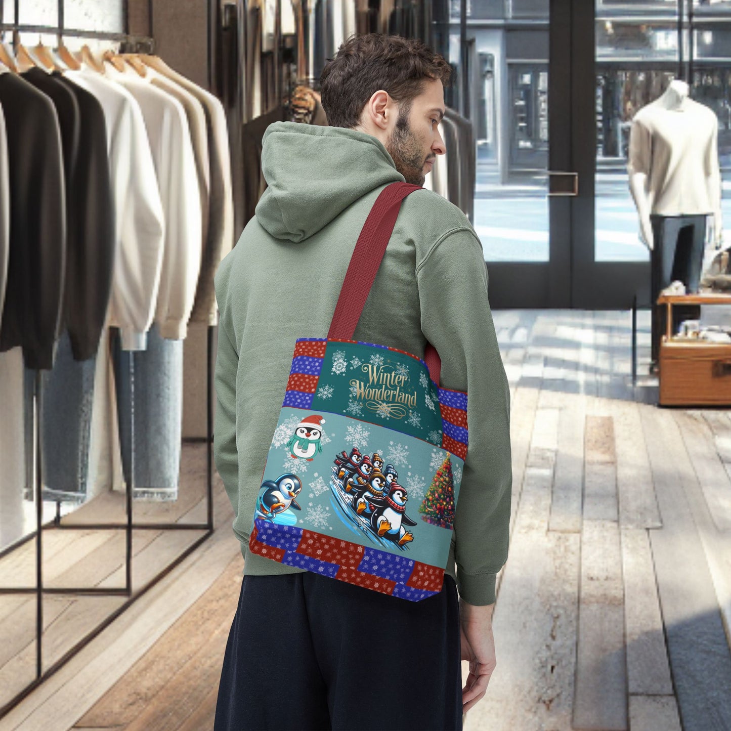 Winter Wonderland Penguin Tote Bag — All-Over Print