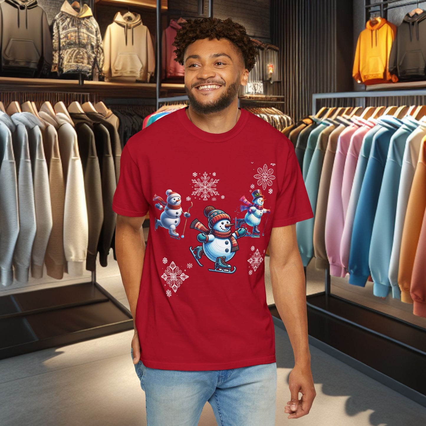 Scatting Snowmen, T-Shirt - Snowman Lover's Gift