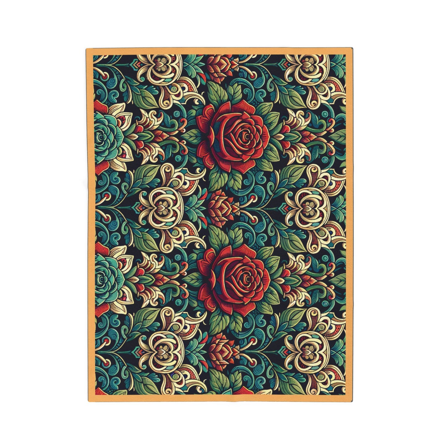 Blanket 30" x 40" -Rose Garden- Velveteen Plush Blanket