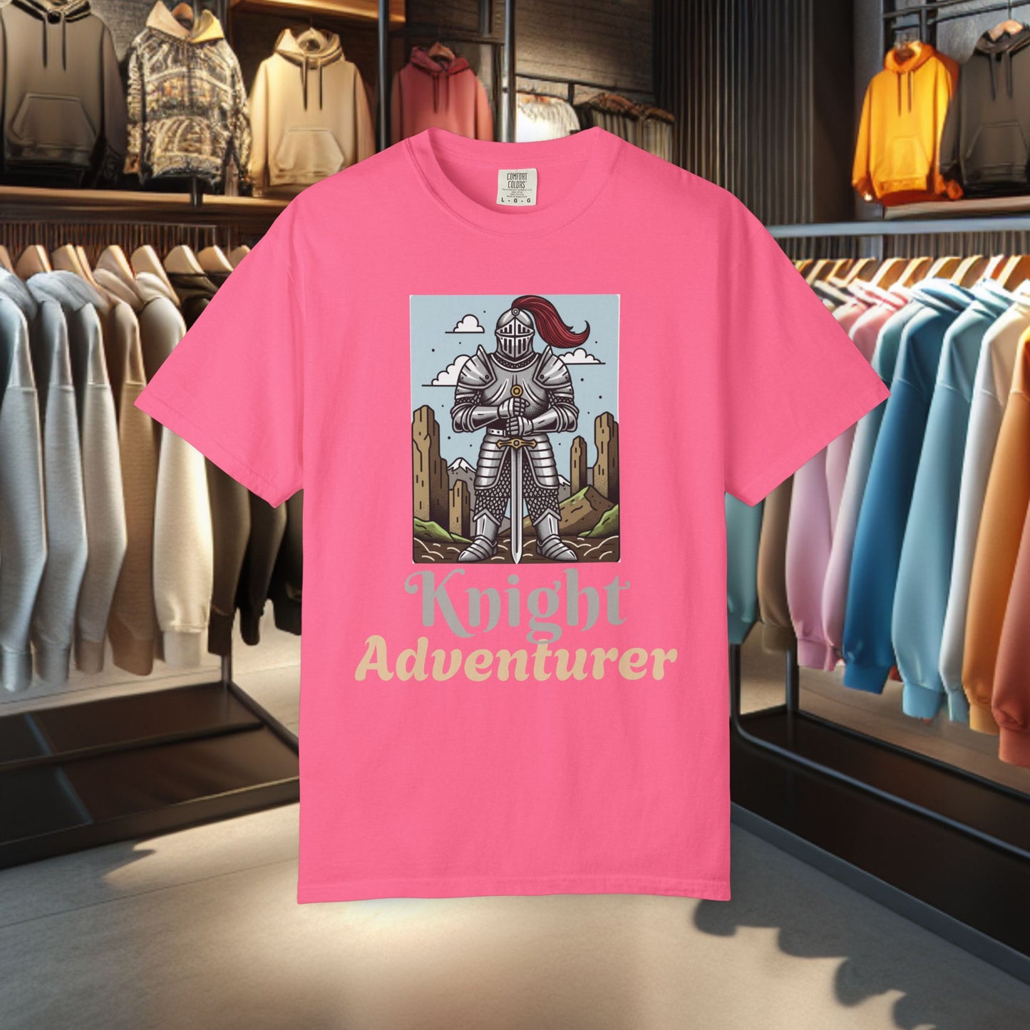 Knight Adventurer Tee — Mideval SR. Knight with Armor and Sward Graphic T-Shirt