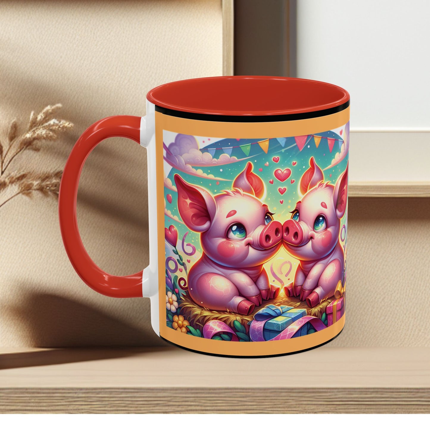 Coffee Mug Love Pigs Picknick 11, 15oz