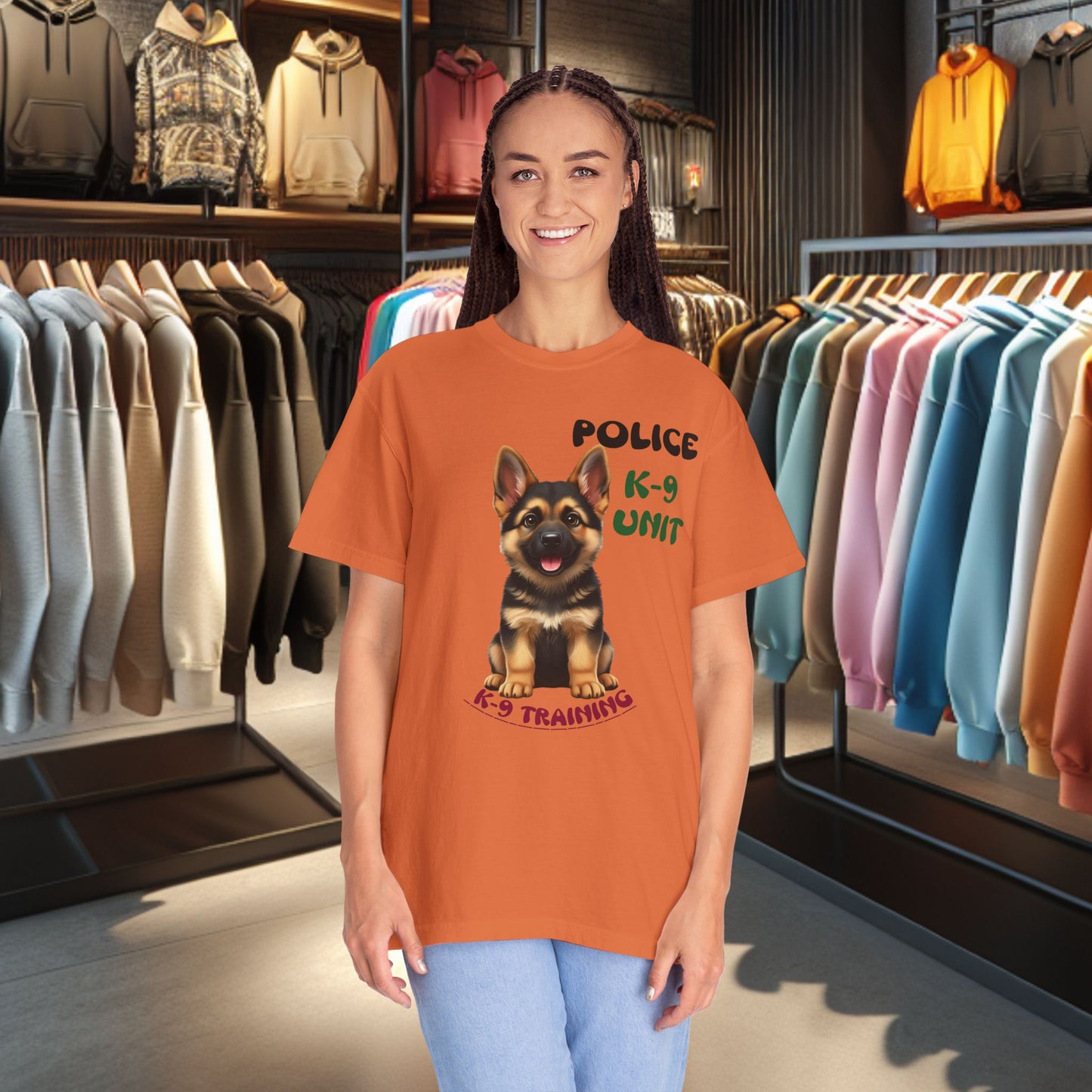 K-9 Training German Shepherd Puppy Tee — Garment-Dyed T-Shirt