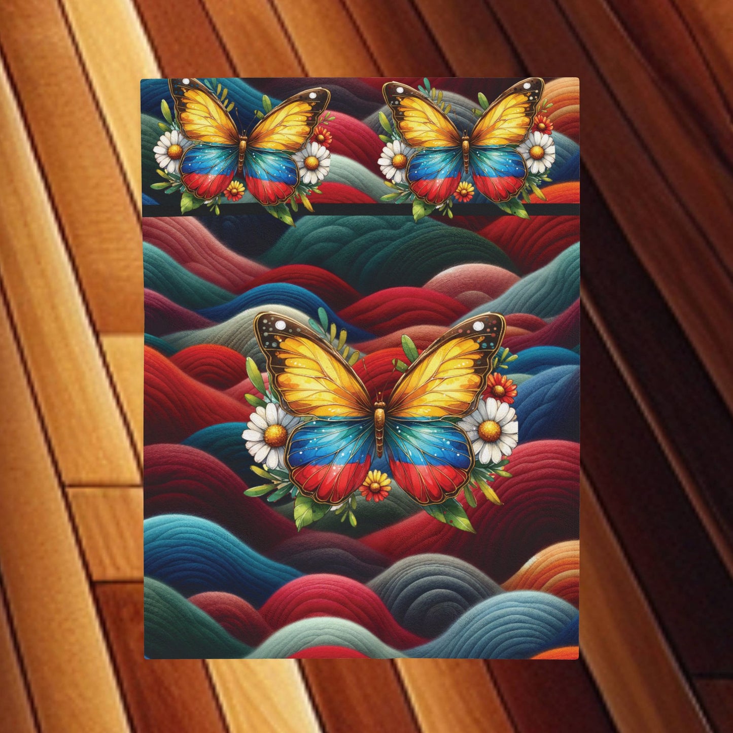 Pritty Butterfly Velveteen Plush Blanket — Cozy Colored Butterfly Throw