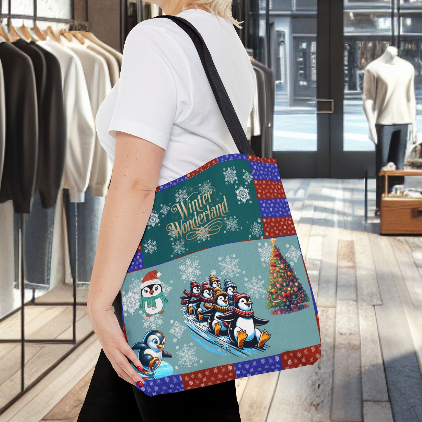 Winter Wonderland Penguin Tote Bag — All-Over Print