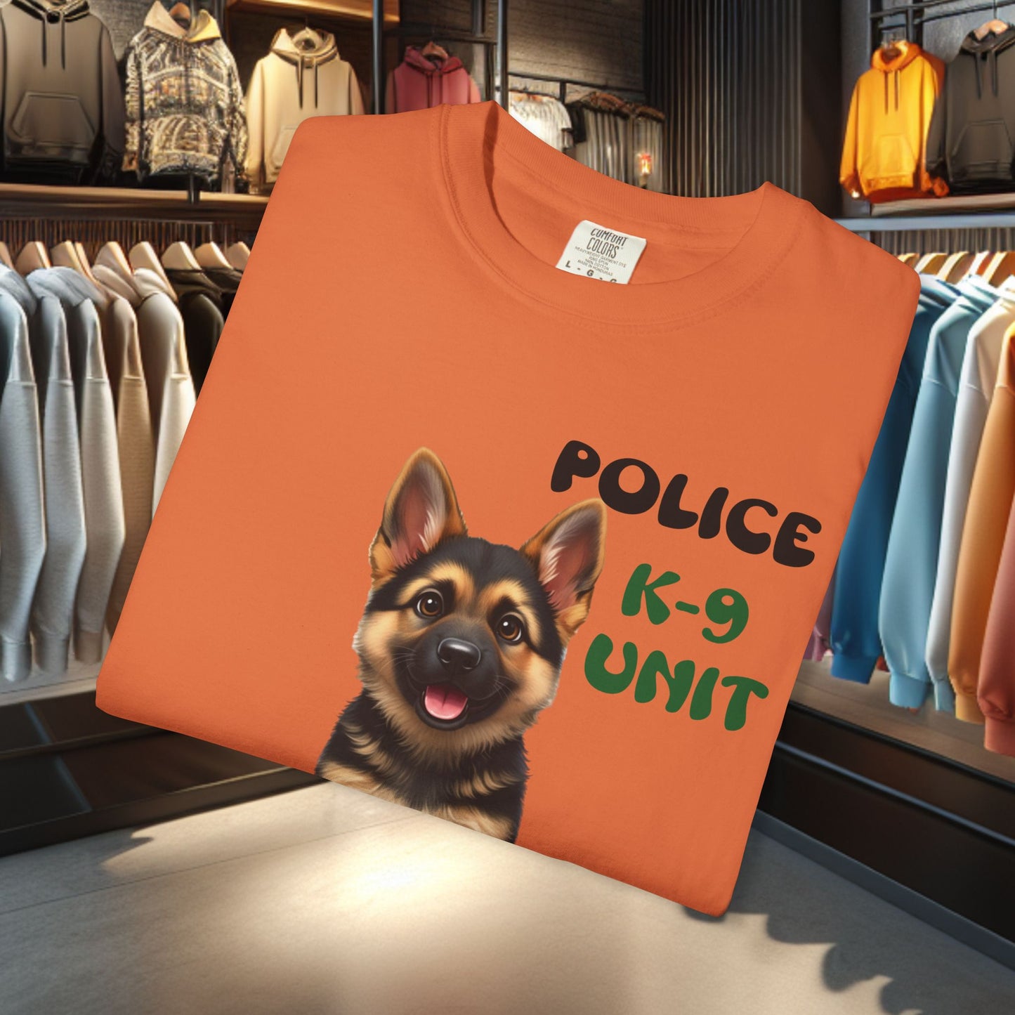 K-9 Training German Shepherd Puppy Tee — Garment-Dyed T-Shirt