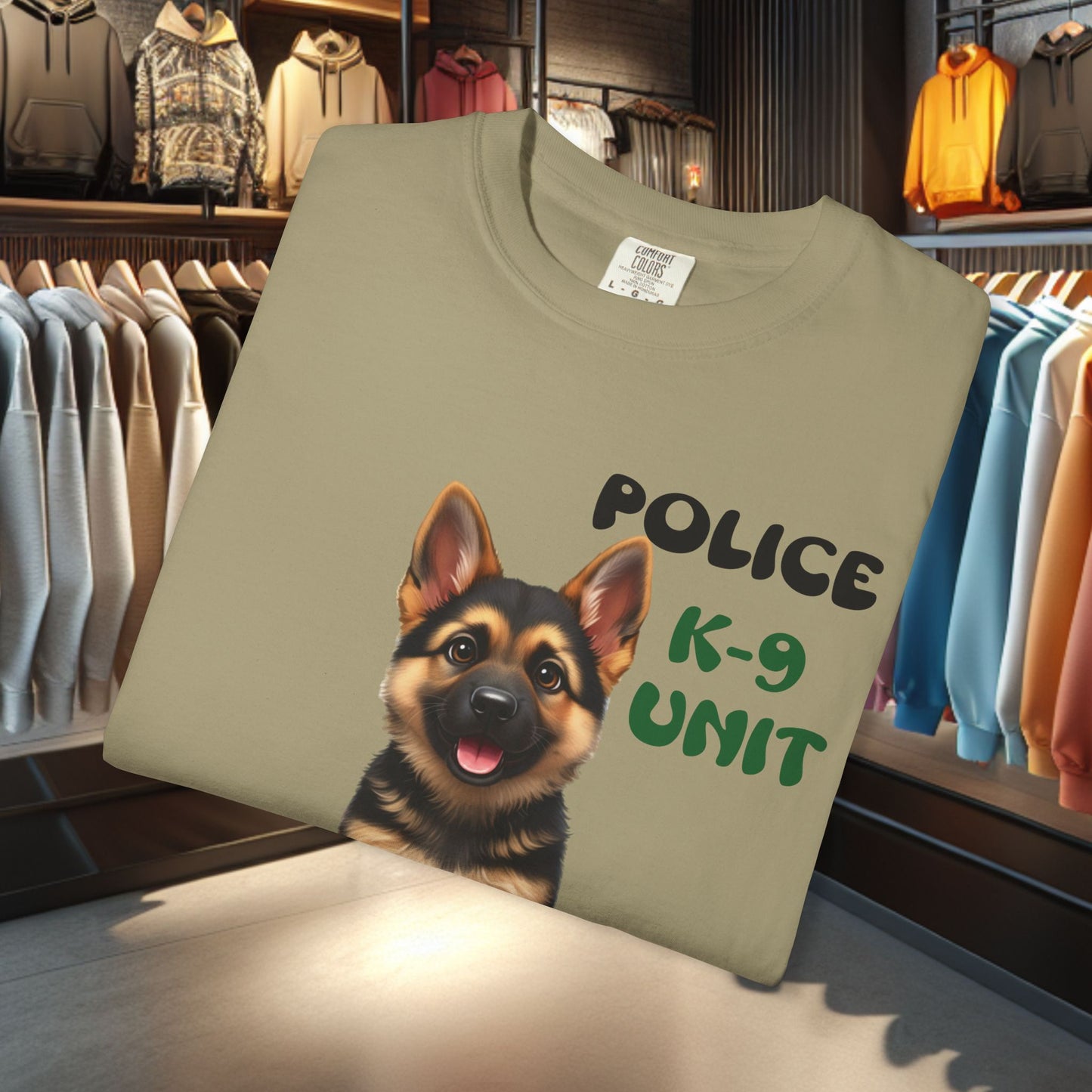 K-9 Training German Shepherd Puppy Tee — Garment-Dyed T-Shirt
