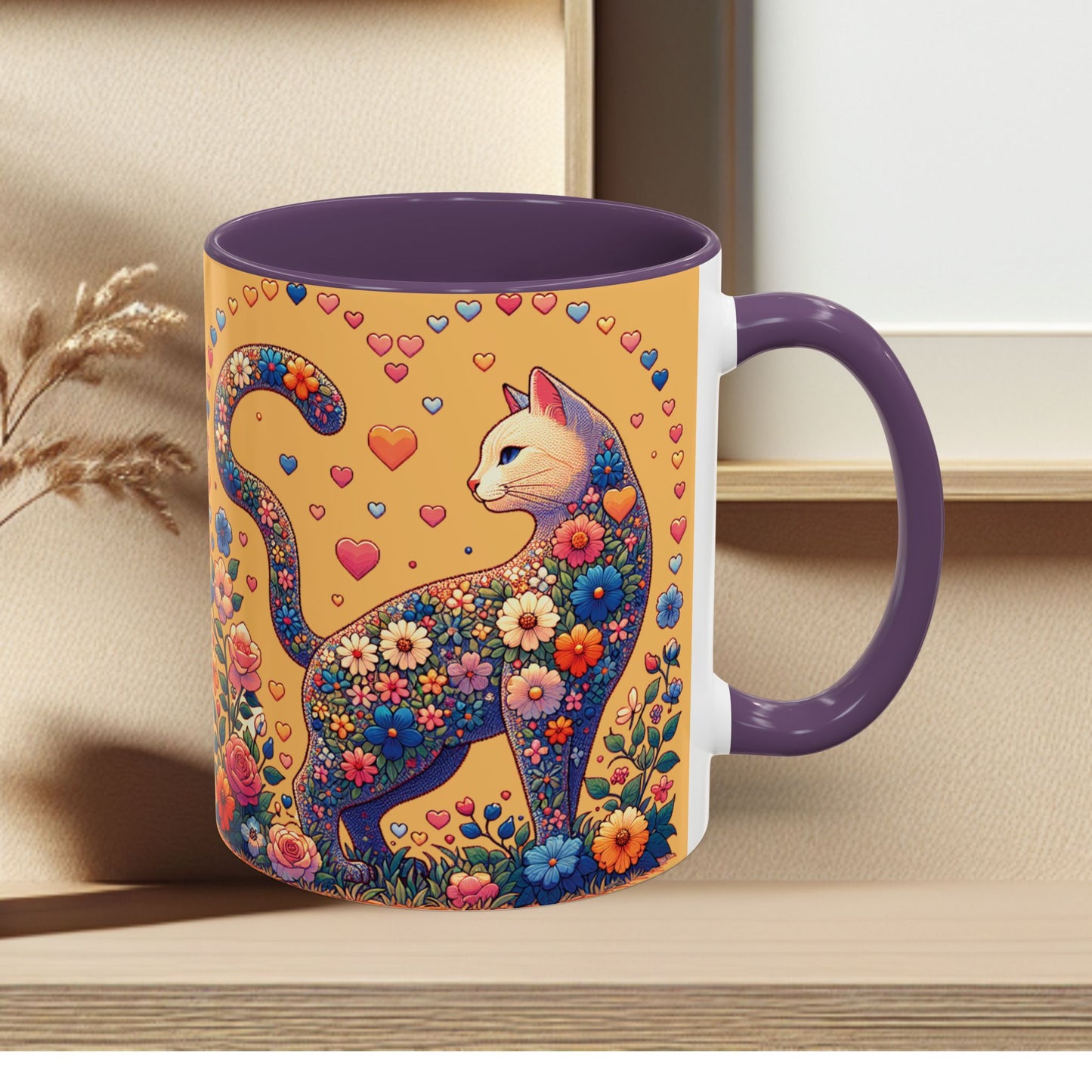 Mug- Loving Cat - Accent Coffee Mug (11oz, 15oz) (AOP)