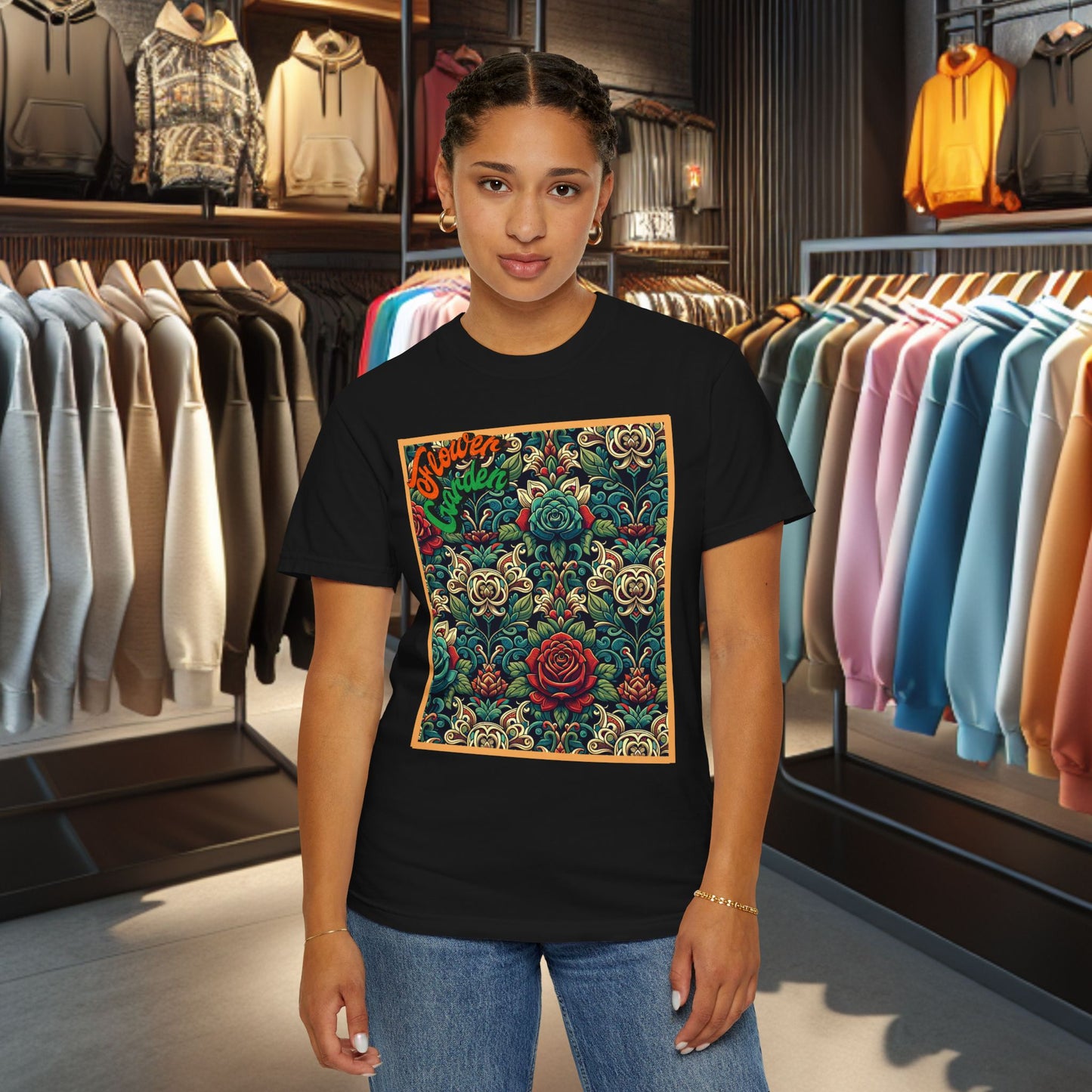 Unisex T-shirt- Flower Garden - Comfort Colors 1717-