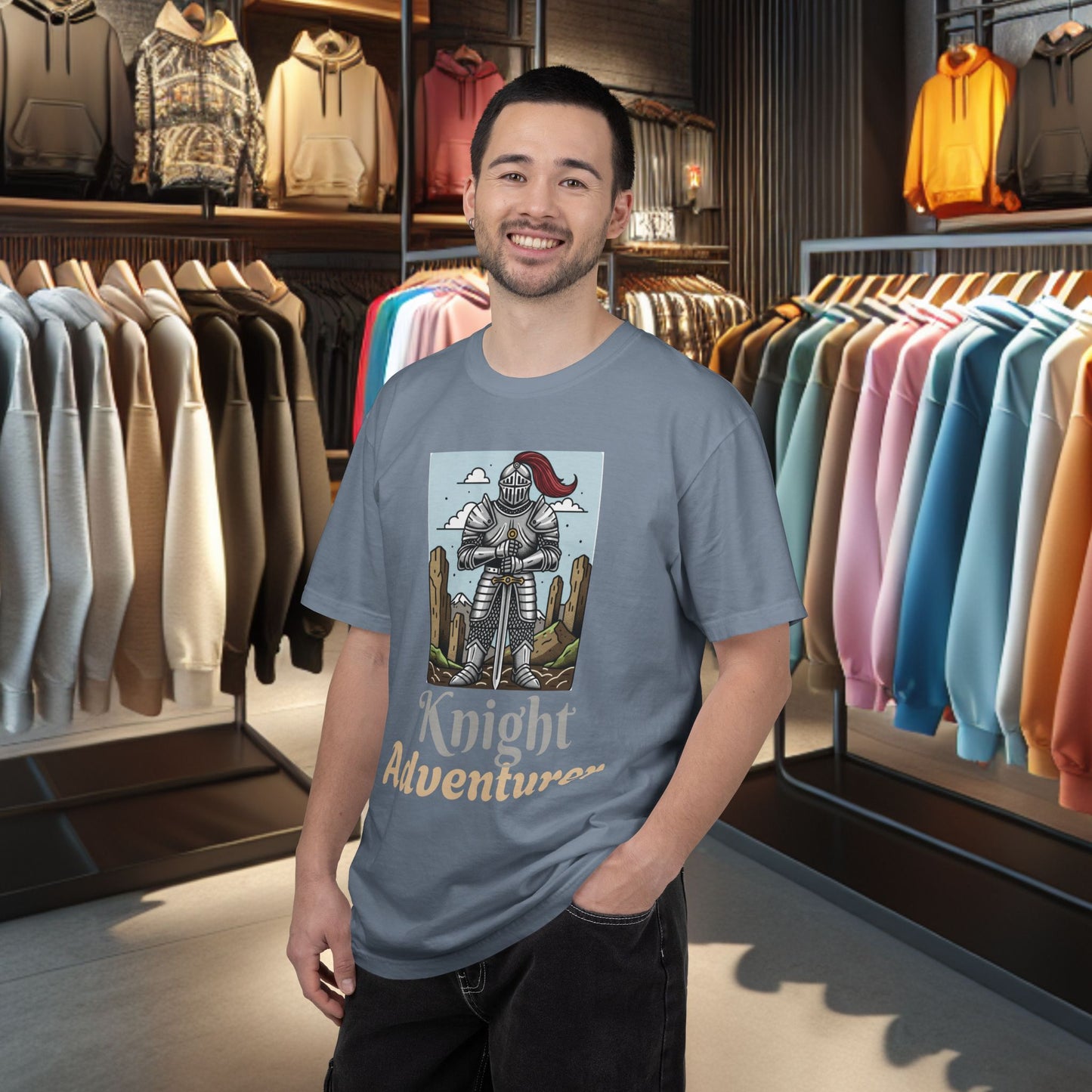 Knight Adventurer Tee — Mideval SR. Knight with Armor and Sward Graphic T-Shirt