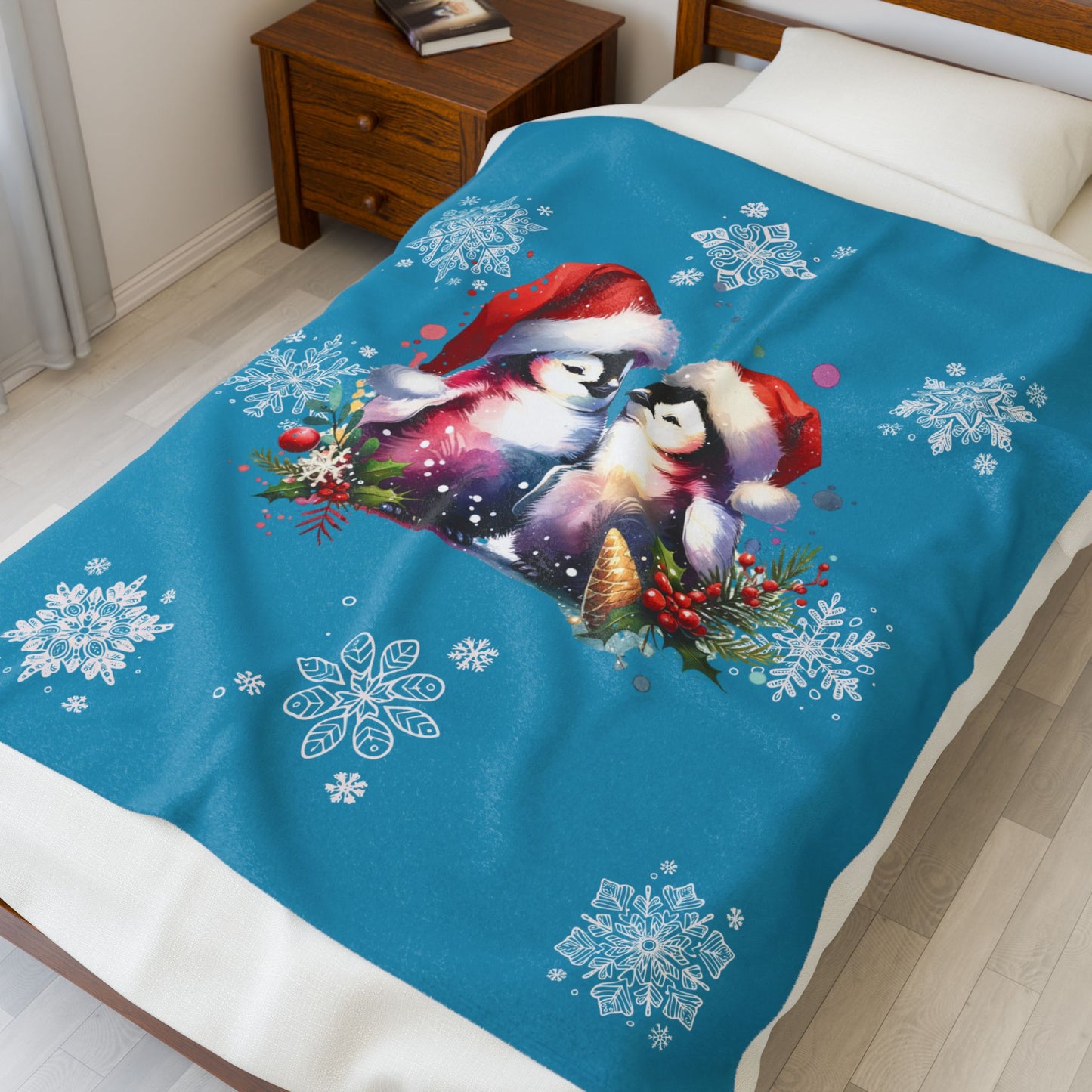 Penguin Love - Velveteen Plush Blanket