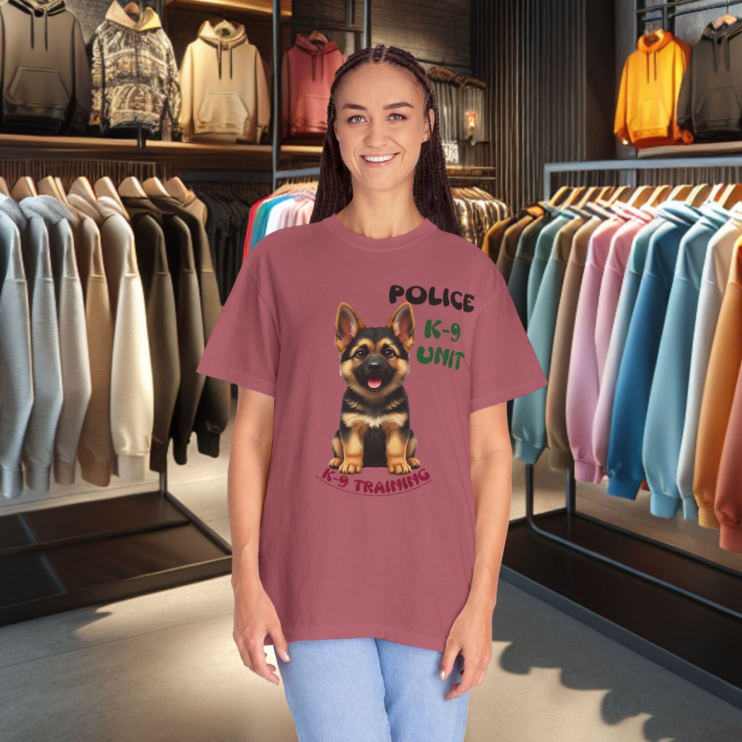 K-9 Training German Shepherd Puppy Tee — Garment-Dyed T-Shirt