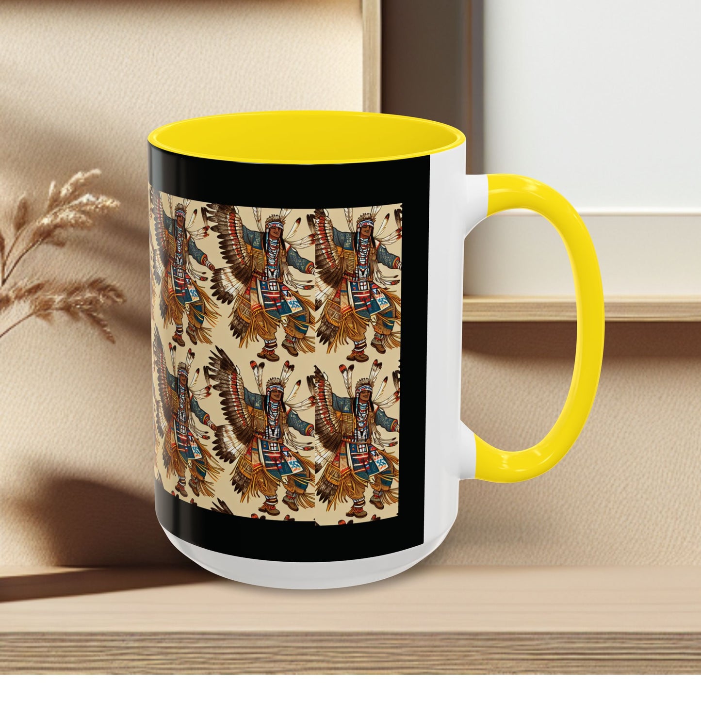 Mug- American Native Dancers Accent Coffee Mug (11, 15oz)